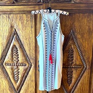 THML White and Black Embroidered Dress